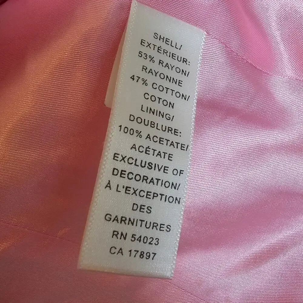 Banana Republic Vintage Pink & Yellow Lady Jacket Preppy Tweed Blazer